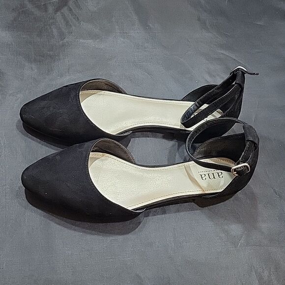 A.N.A A NEW APPROACH POINTED TOE ADJUSTABLE BUCKLE STRAP FLAT SHOE - Picture 11 of 14